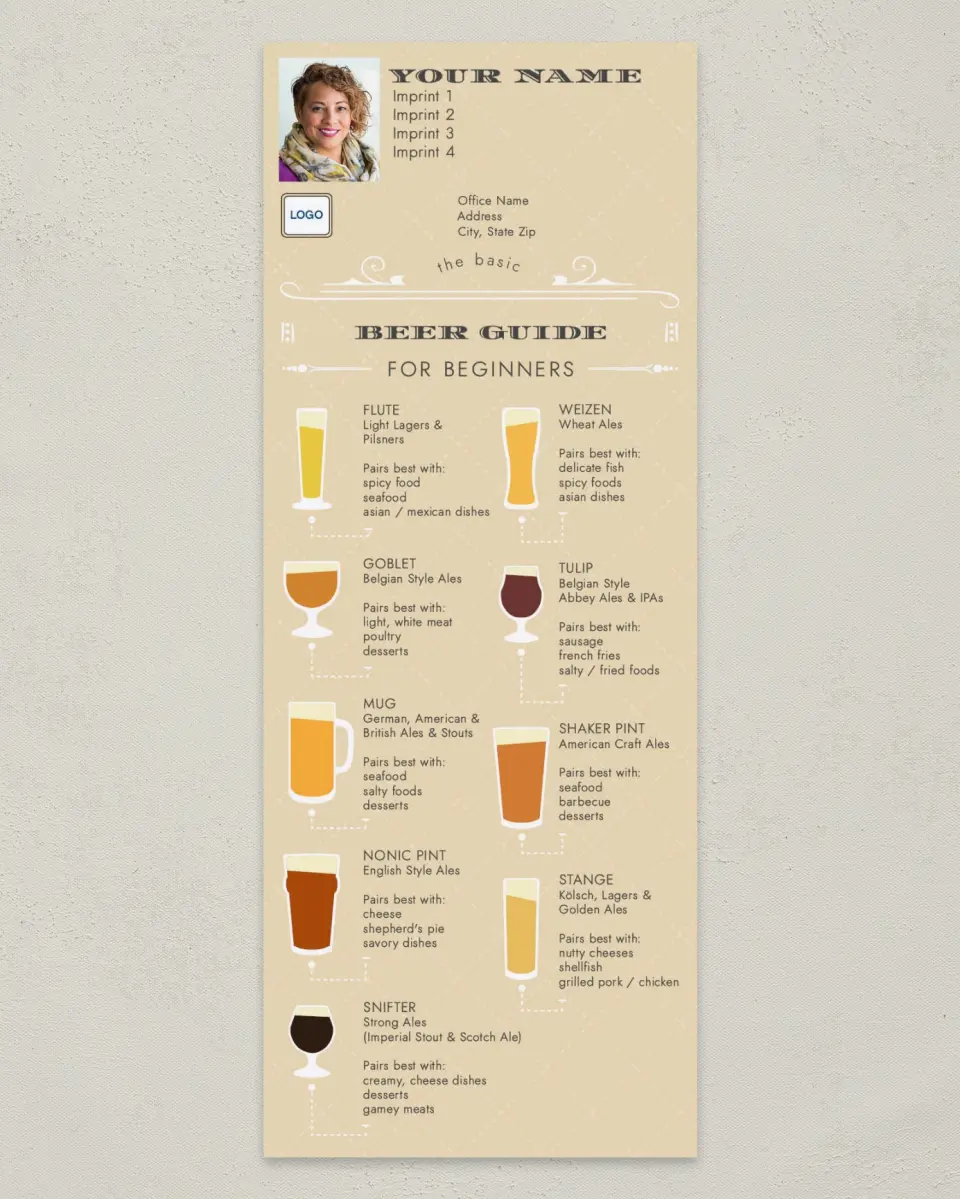 This is a 3½" x 9" Household Tip called Beer Pairing printed in full color