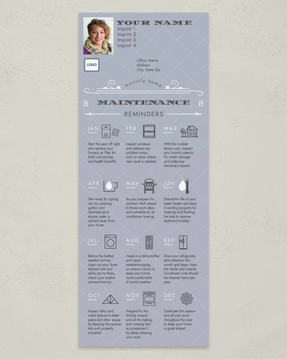 This is a 3½" x 9" Household Tip called Monthly Home printed in full color