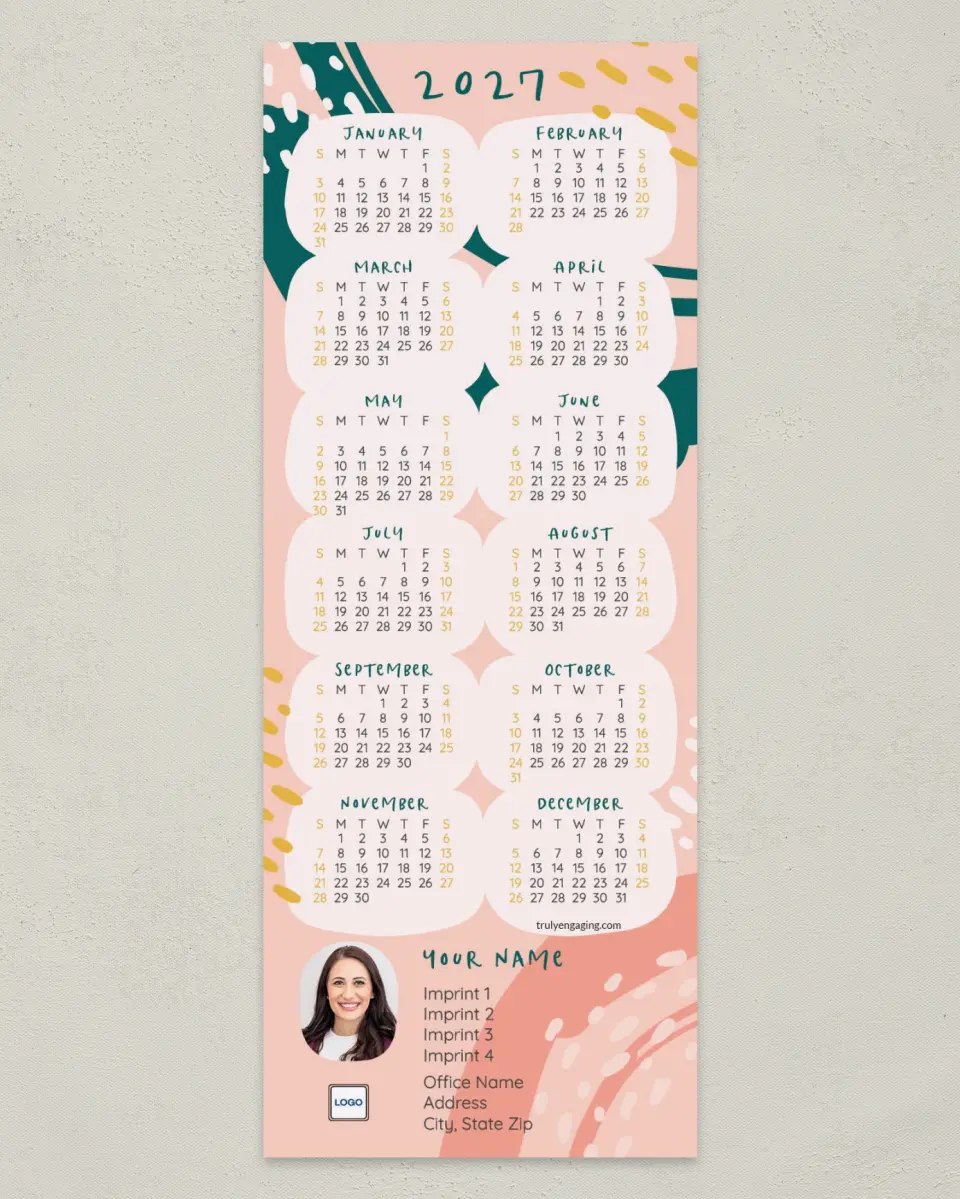 This is a 3½" x 9" Calendar MagnetCard called Abstract Pattern printed in full color