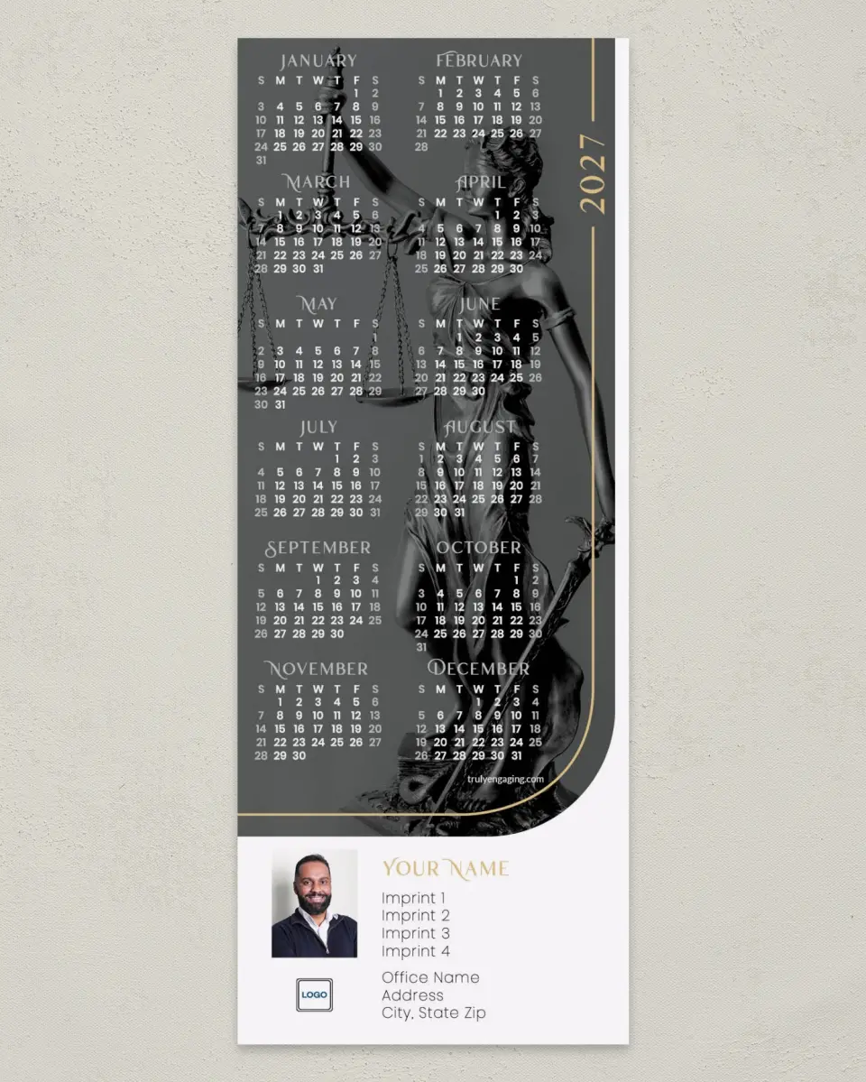 This is a 3½" x 9" Calendar MagnetCard called In All Fairness printed in full color