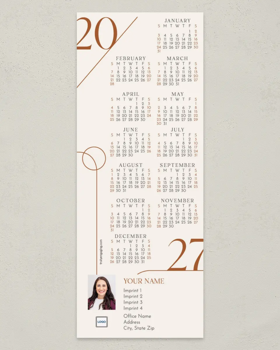 This is a 3½" x 9" Calendar MagnetCard called Date Lined printed in full color