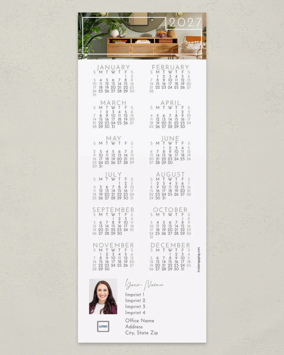 This is a 3½" x 9" Calendar MagnetCard called Fresh Home printed in full color