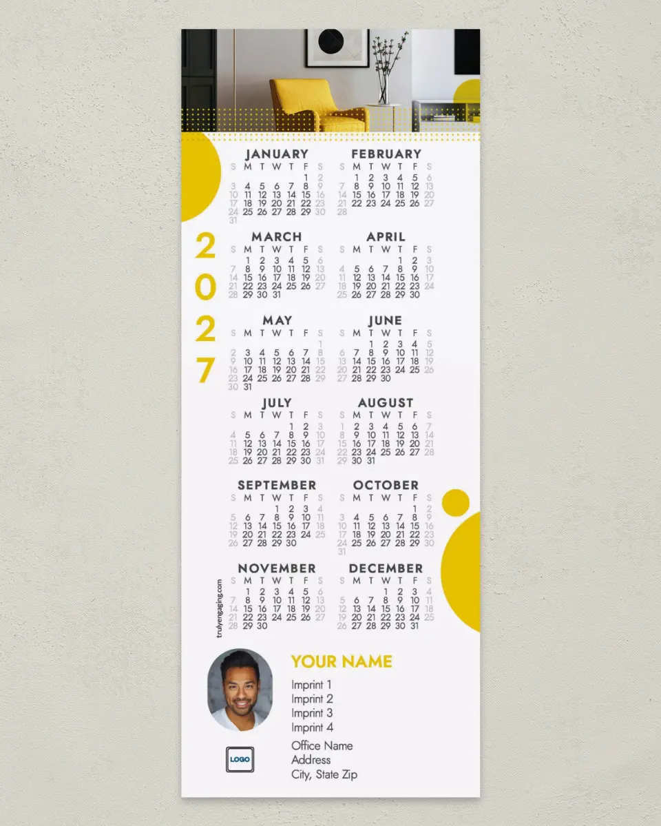 This is a 3½" x 9" Calendar MagnetCard called Pop Circle printed in full color