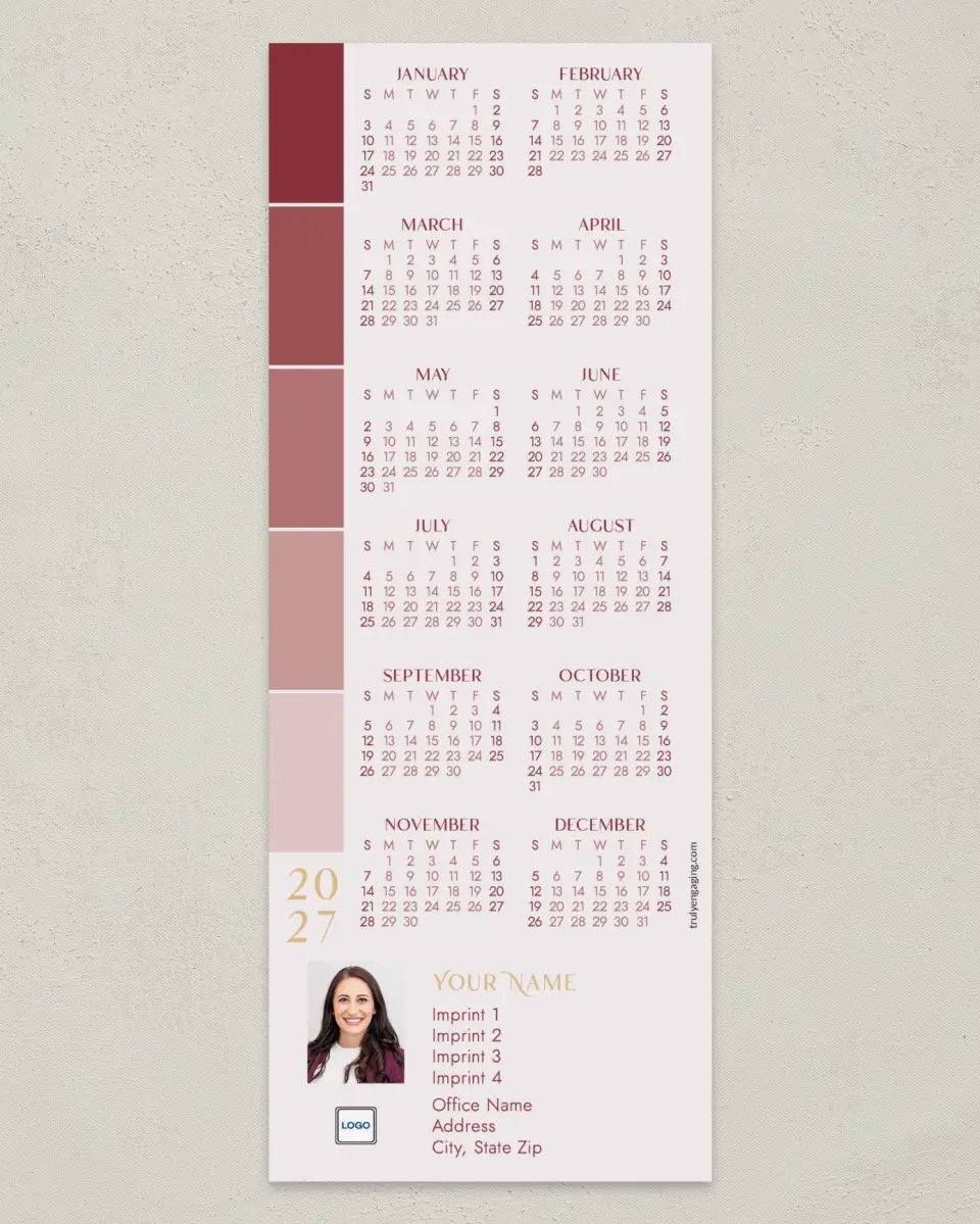 This is a 3½" x 9" Calendar MagnetCard called Color Swatch printed in full color