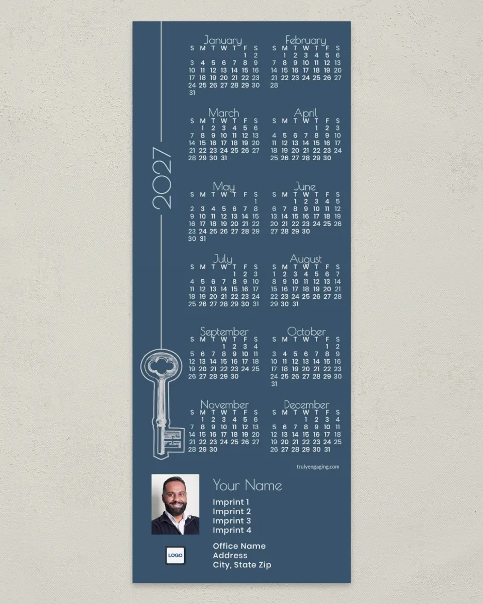 This is a 3½" x 9" Calendar MagnetCard called Graphic Key printed in full color