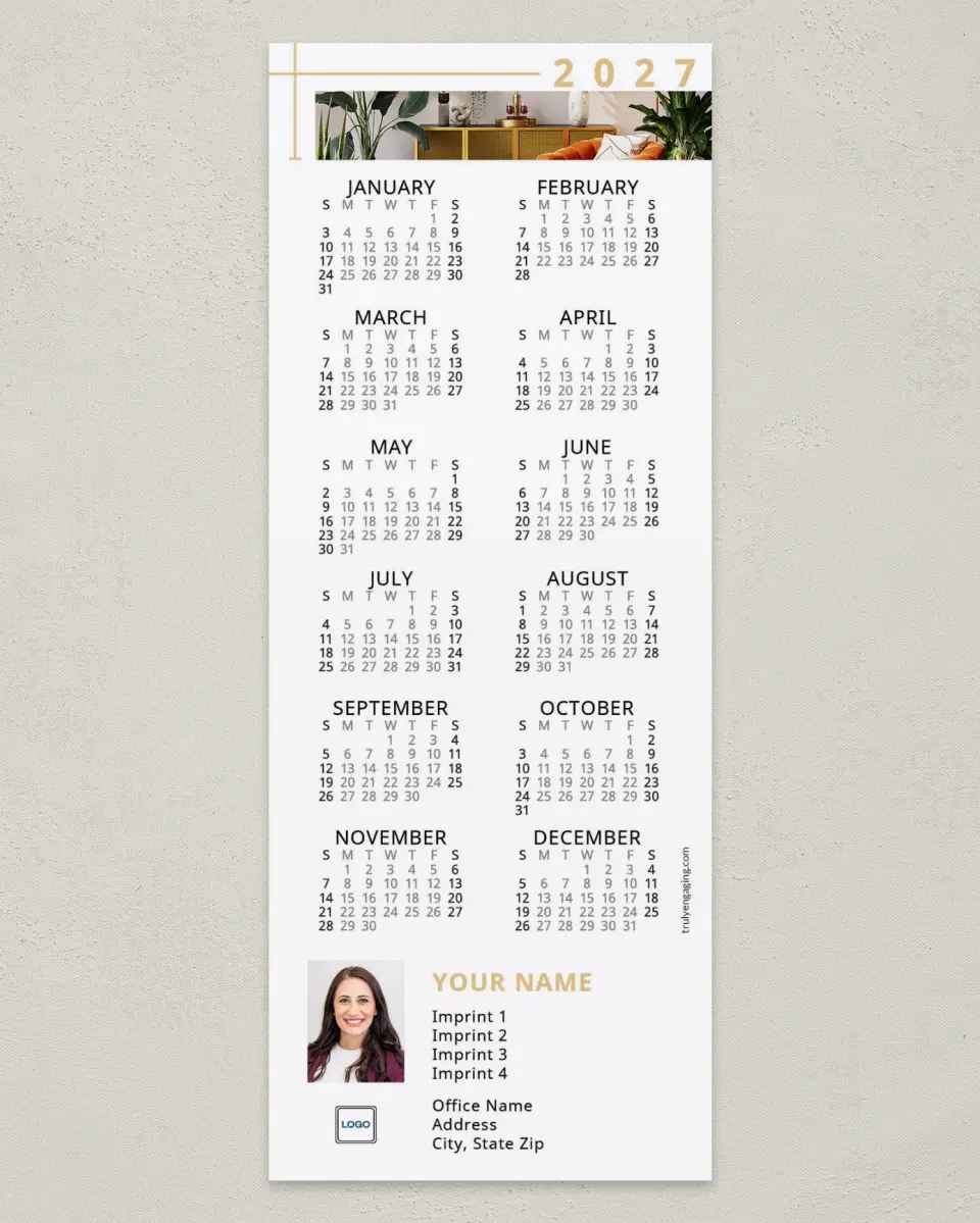 This is a 3½" x 9" Calendar MagnetCard called Trim Room printed in full color