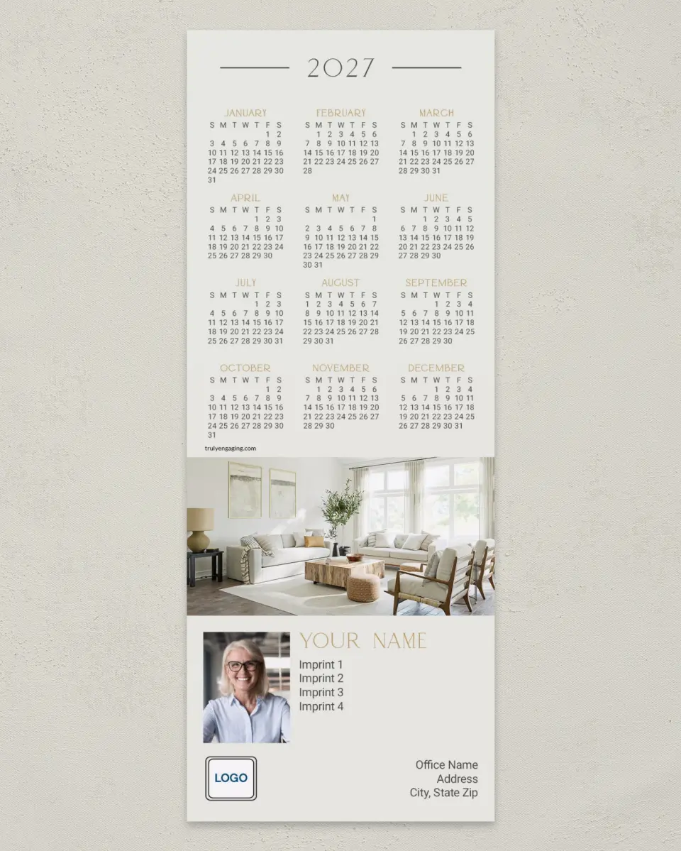 This is a 3½" x 9" Calendar MagnetCard called Clean Living printed in full color
