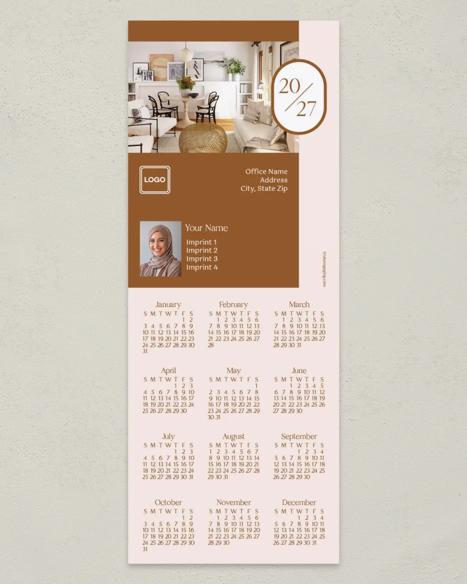 This is a 3½" x 9" Calendar MagnetCard called Full Year printed in full color