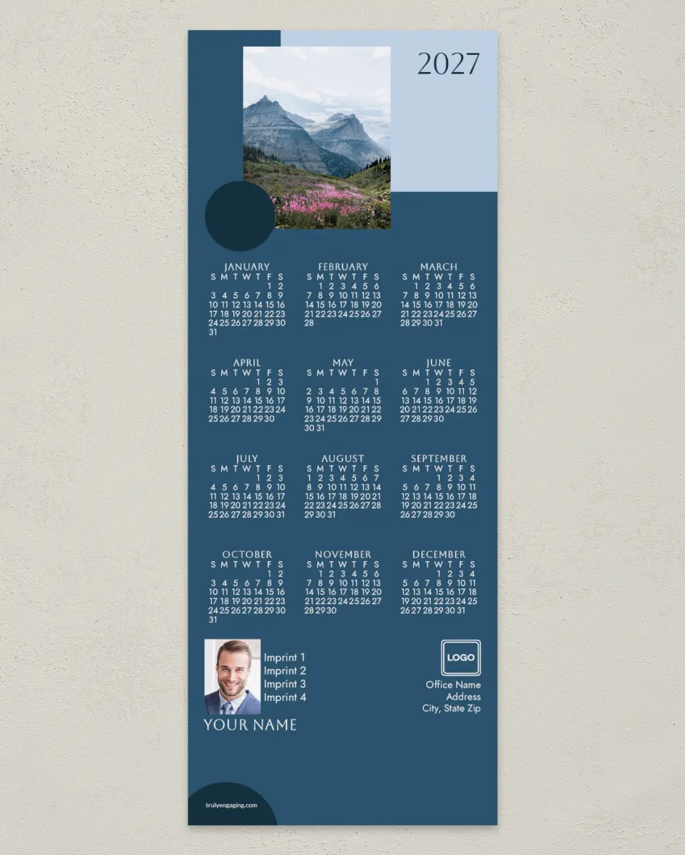 This is a 3½" x 9" Calendar MagnetCard called Scenic Spot printed in full color
