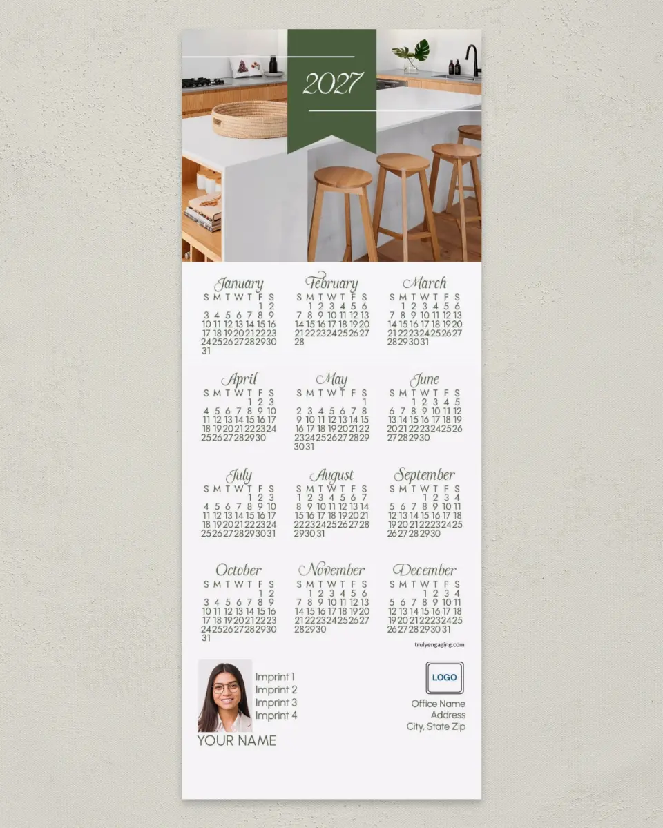 This is a 3½" x 9" Calendar MagnetCard called Year Pennant printed in full color