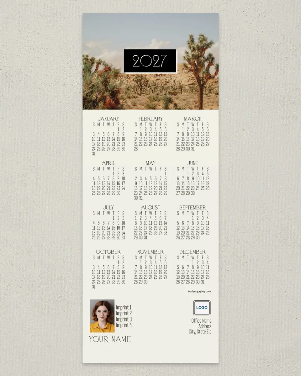This is a 3½" x 9" Calendar MagnetCard called Wild Scene printed in full color