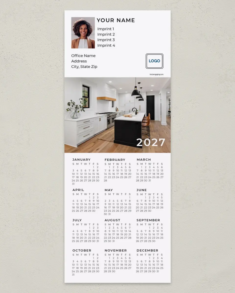 This is a 3½" x 9" Calendar MagnetCard called Homestead Harmony printed in full color