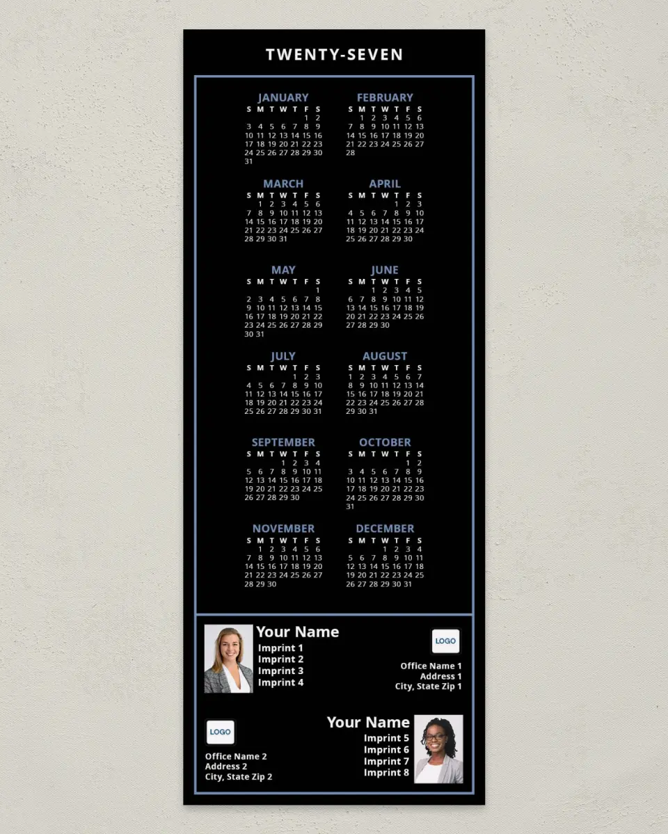 This is a 3½" x 9" Calendar MagnetCard called Clean Collab printed in full color