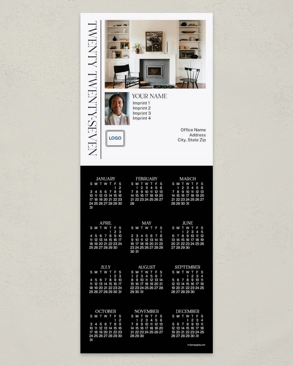 This is a 3½" x 9" Calendar MagnetCard called Contrast Living printed in full color