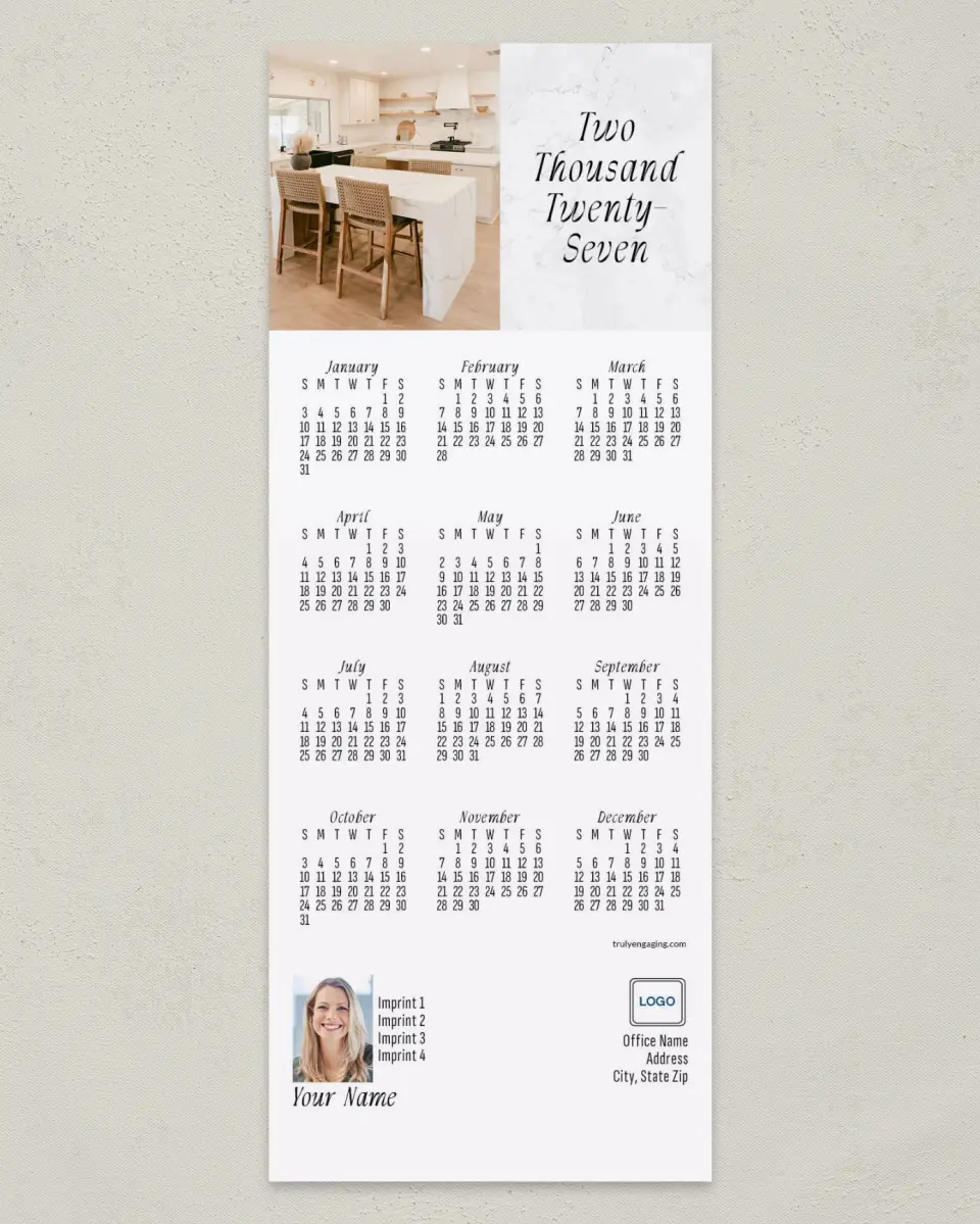 This is a 3½" x 9" Calendar MagnetCard called Home Dining printed in full color