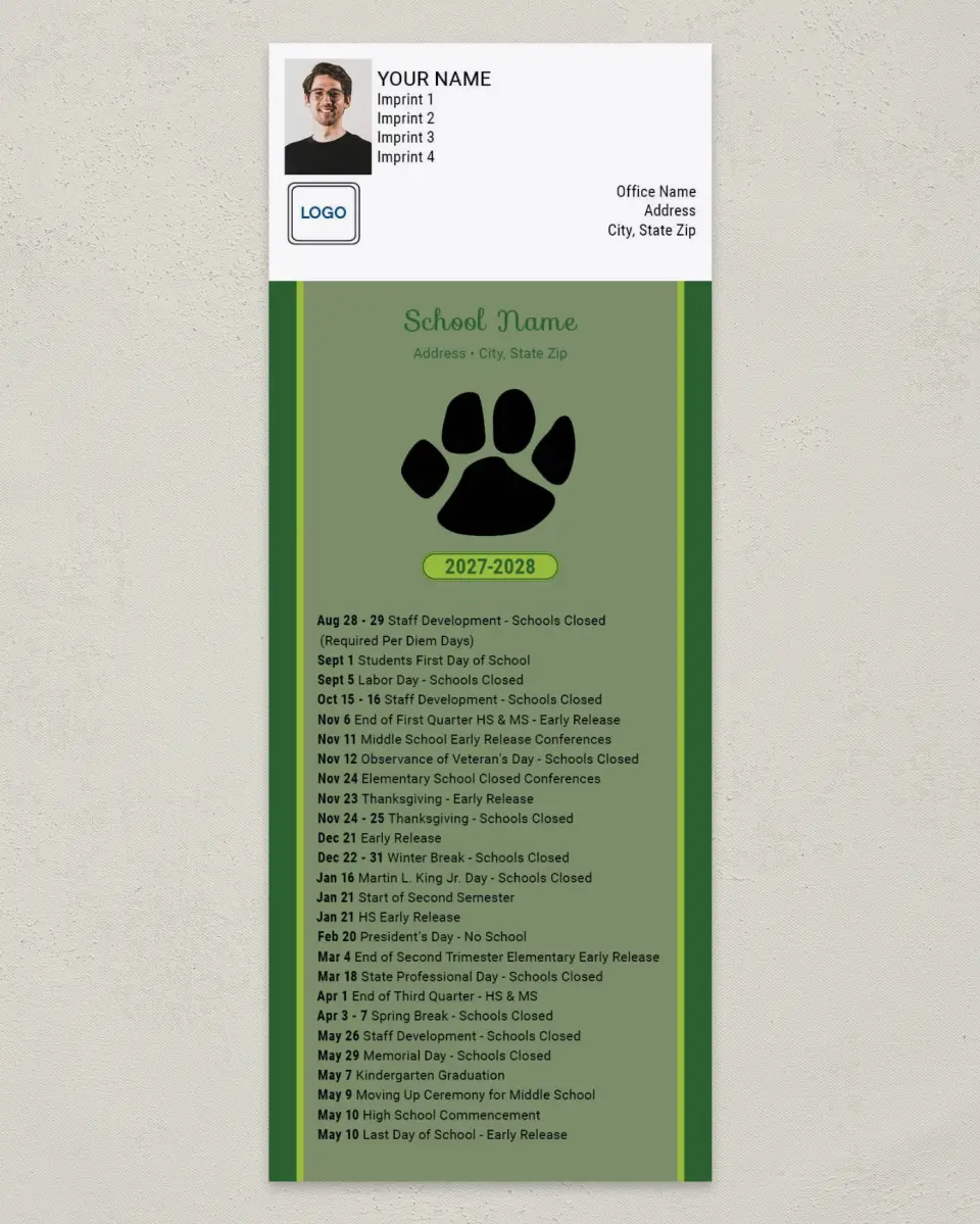 This is a 3½" x 9" Calendar MagnetCard called Brain Boost printed in full color