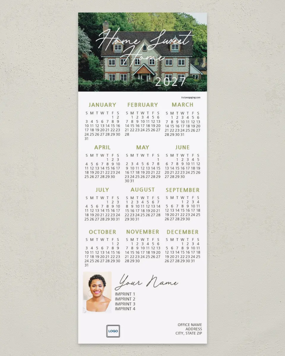 This is a 3½" x 9" Calendar MagnetCard called Home on the Horizon printed in full color