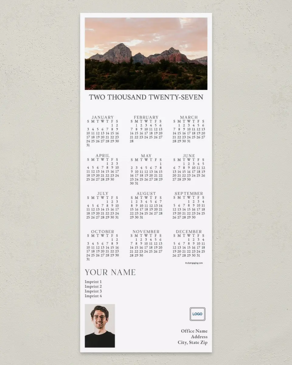 This is a 3½" x 9" Calendar MagnetCard called Climbing Higher printed in full color