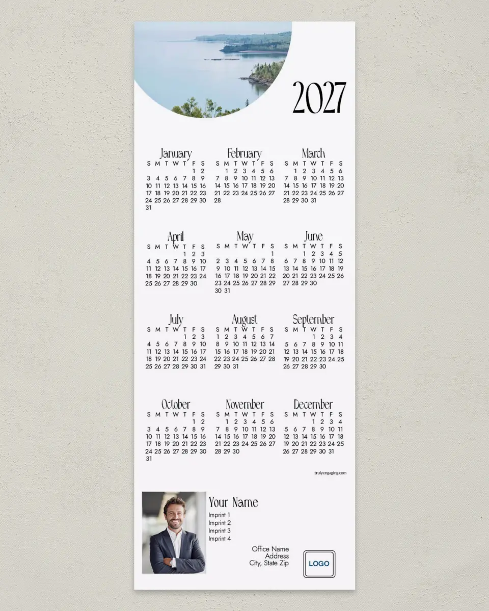 This is a 3½" x 9" Calendar MagnetCard called Great Lake printed in full color