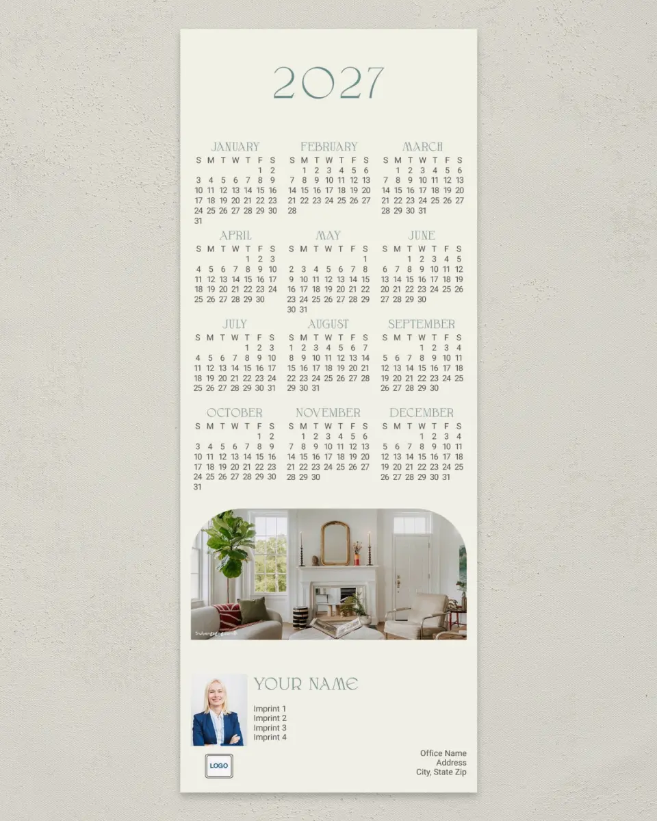 This is a 3½" x 9" Calendar MagnetCard called Gold Arch printed in full color