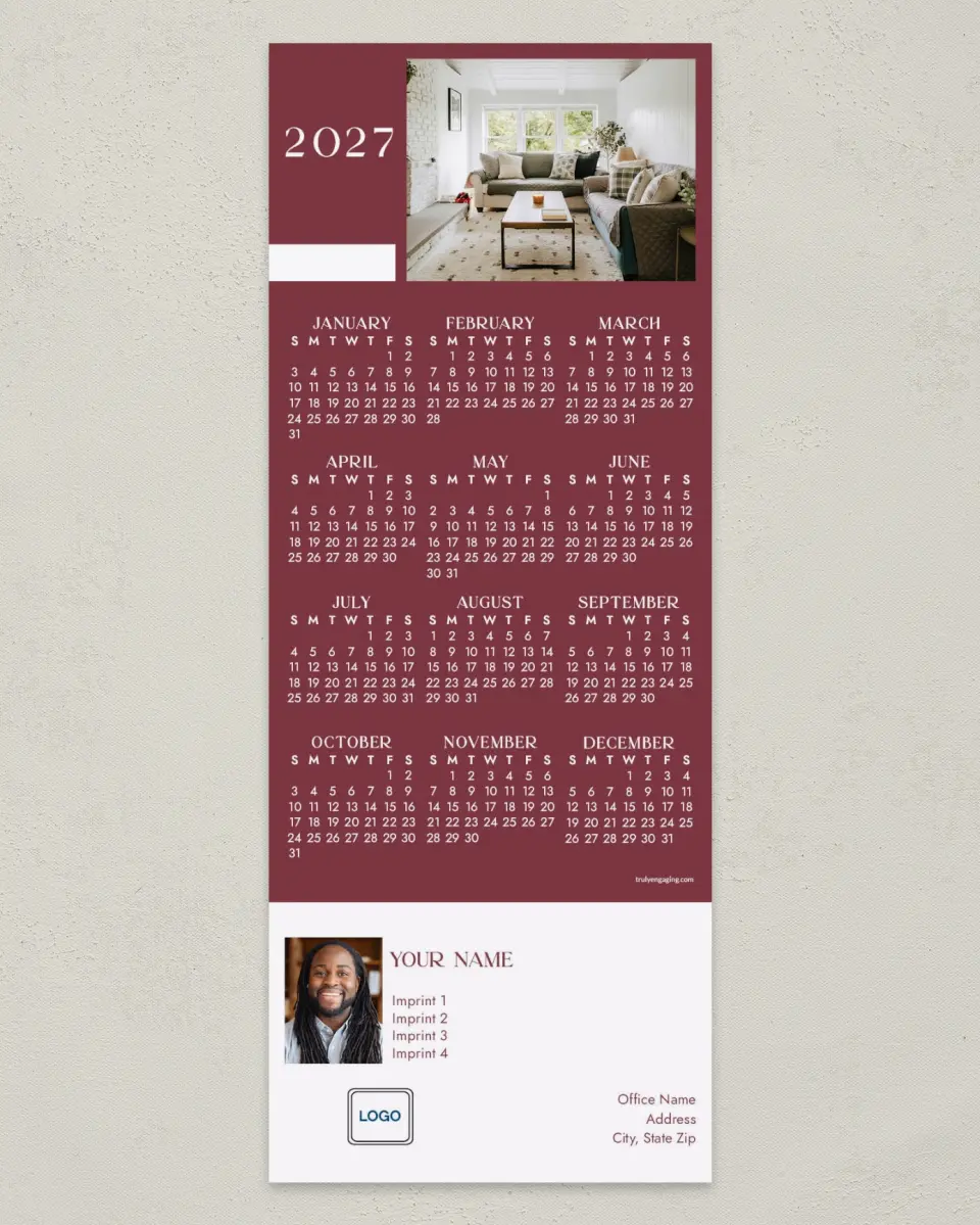 This is a 3½" x 9" Calendar MagnetCard called Perfect Place printed in full color