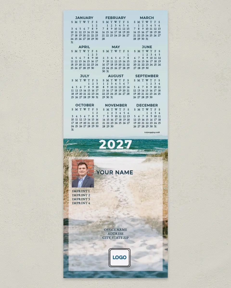 This is a 3½" x 9" Calendar MagnetCard called Sand Dunes printed in full color