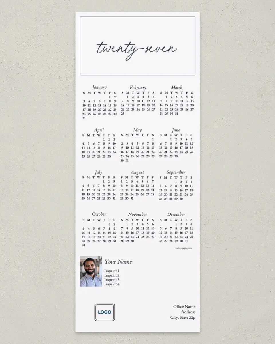 This is a 3½" x 9" Calendar MagnetCard called Simple Years printed in full color