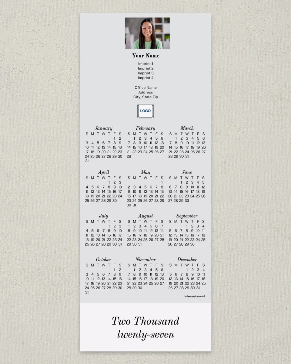 This is a 3½" x 9" Calendar MagnetCard called Pure Bliss printed in full color