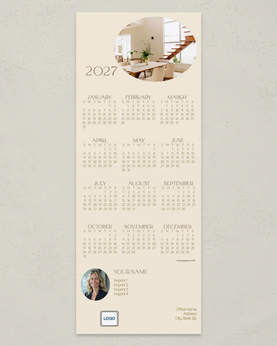 This is a 3½" x 9" Calendar MagnetCard called Sweet Abode printed in full color