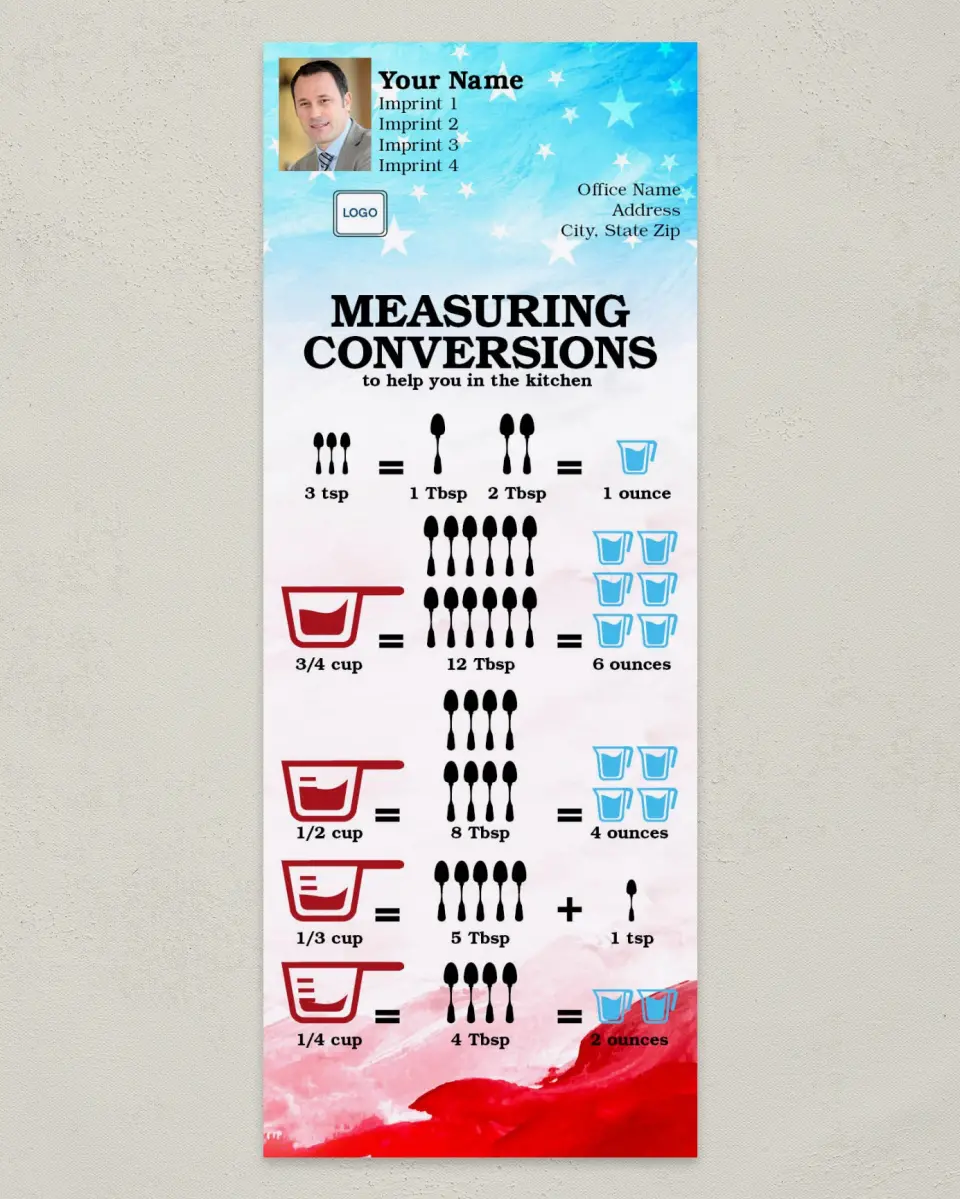 This is a 3½" x 9" Household Tip called America the Beautiful (Measuring Conversions) printed in full color