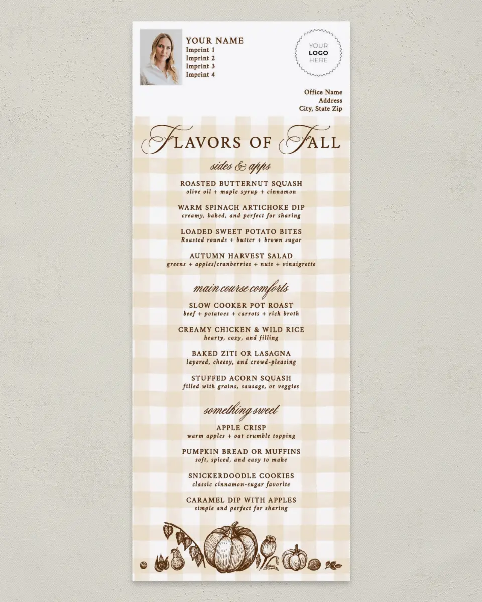 This is a 3½" x 9" Household Tip called Flavors of Fall printed in full color