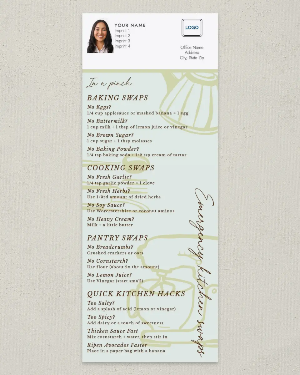 This is a 3½" x 9" Household Tip called In a Pinch printed in full color