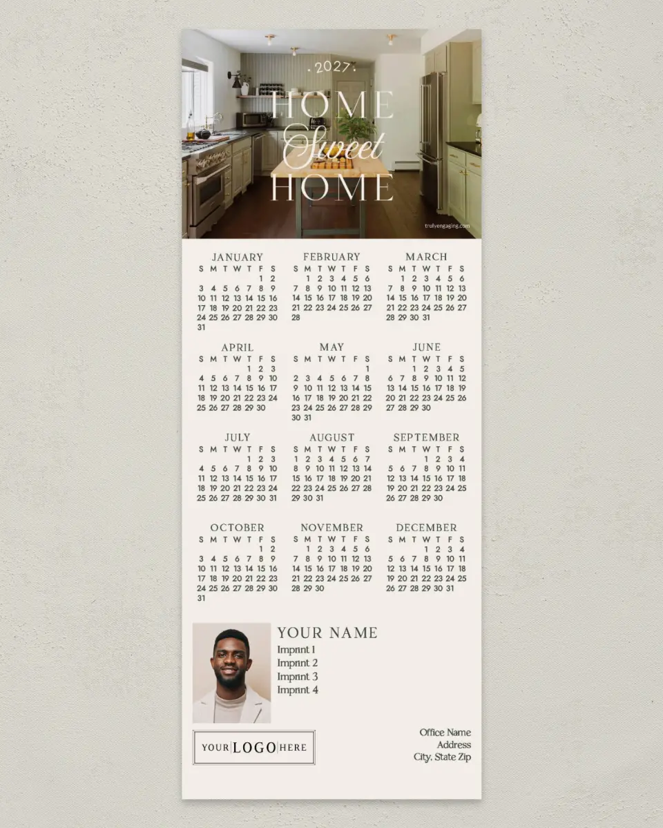 This is a 3½" x 9" Calendar MagnetCard called Sweetly Home printed in full color