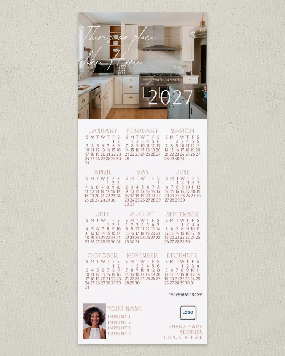 This is a 3½" x 9" Calendar MagnetCard called No Place Like Home printed in full color