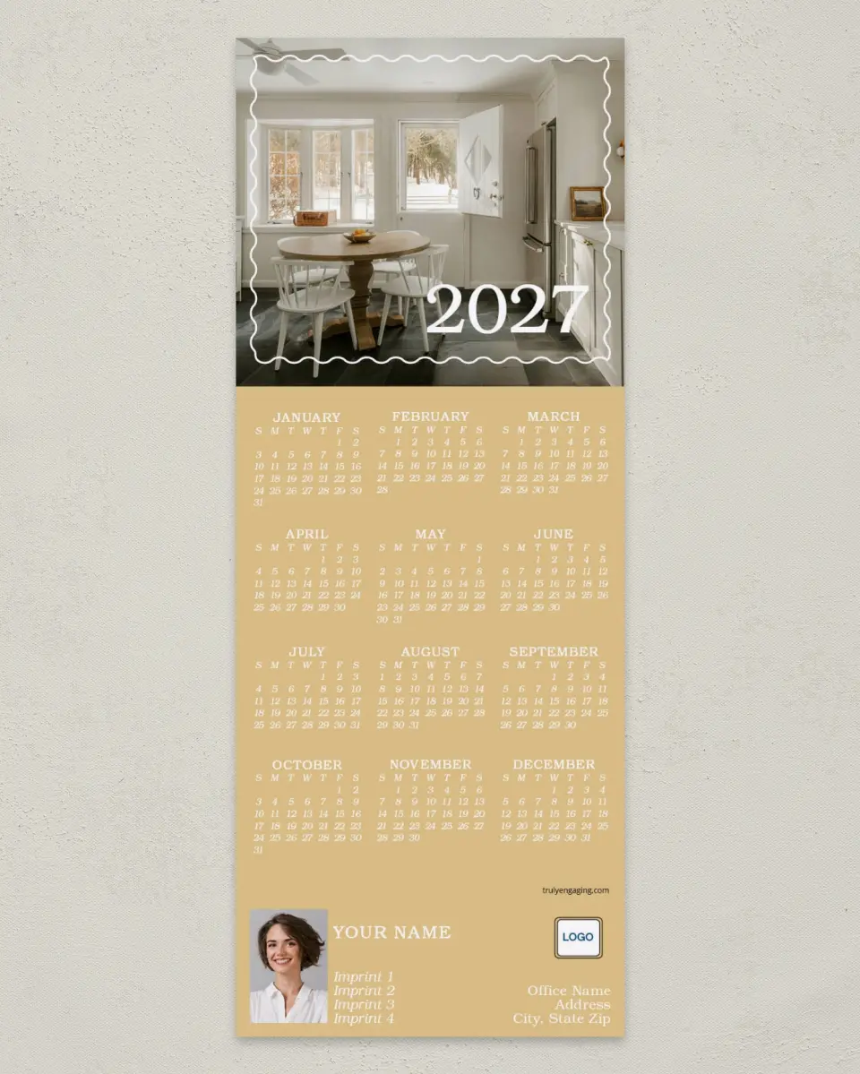 This is a 3½" x 9" Calendar MagnetCard called Coquette Home printed in full color