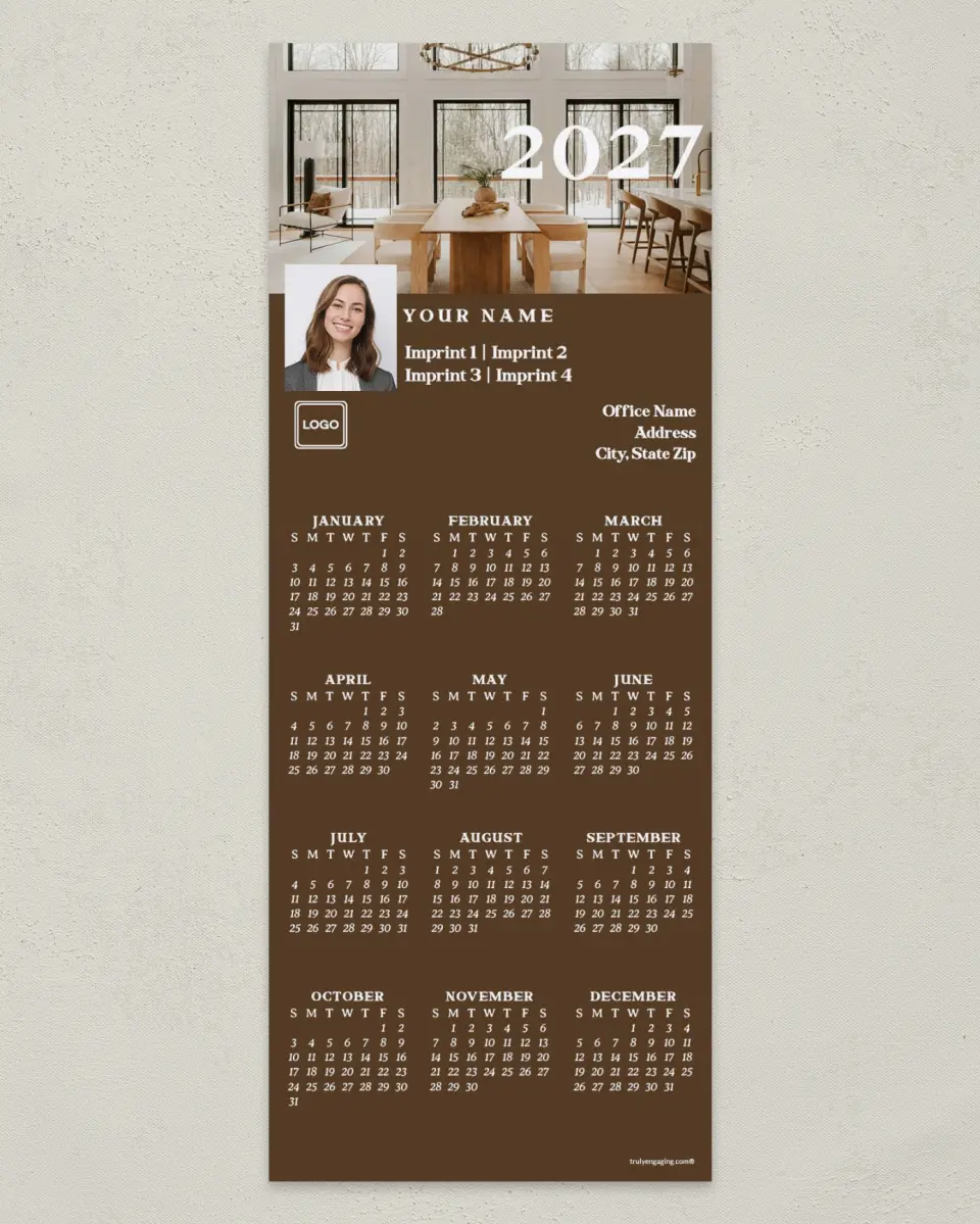 This is a 3½" x 9" Calendar MagnetCard called Scandinavian Haven printed in full color
