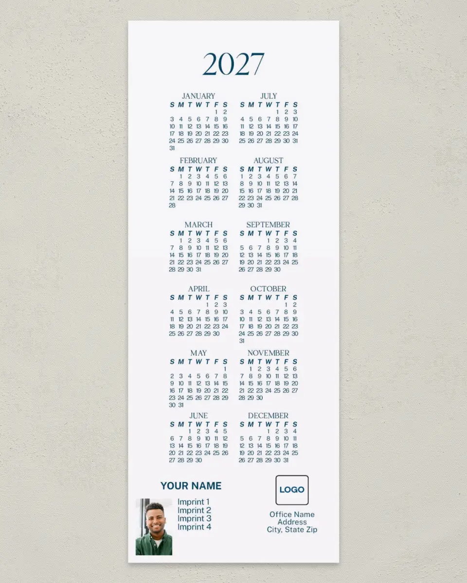 This is a 3½" x 9" Calendar MagnetCard called Calendar Corner printed in full color