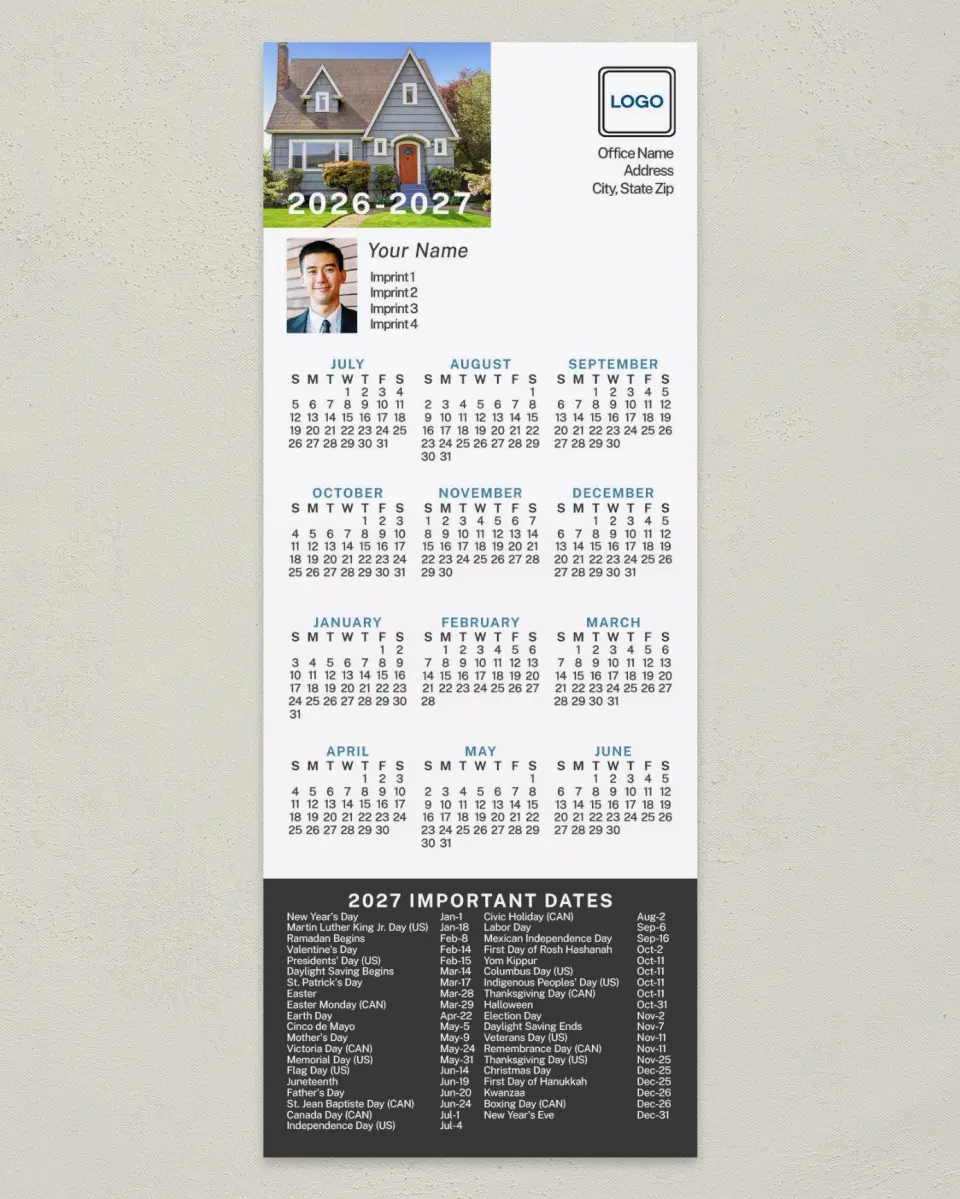 This is a 3½" x 9" July Start called Mid-Year Outlook printed in full color