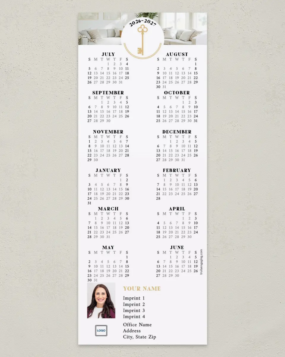 This is a 3½" x 9" July Start called Fresh Calendar printed in full color