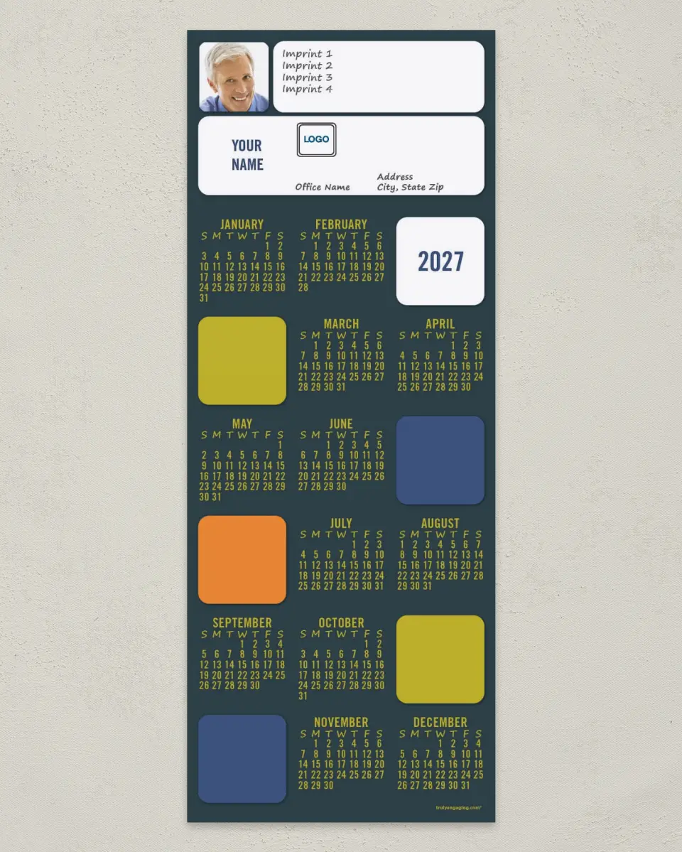 This is a 3½" x 9" Calendar MagnetCard called Easy Contact printed in full color