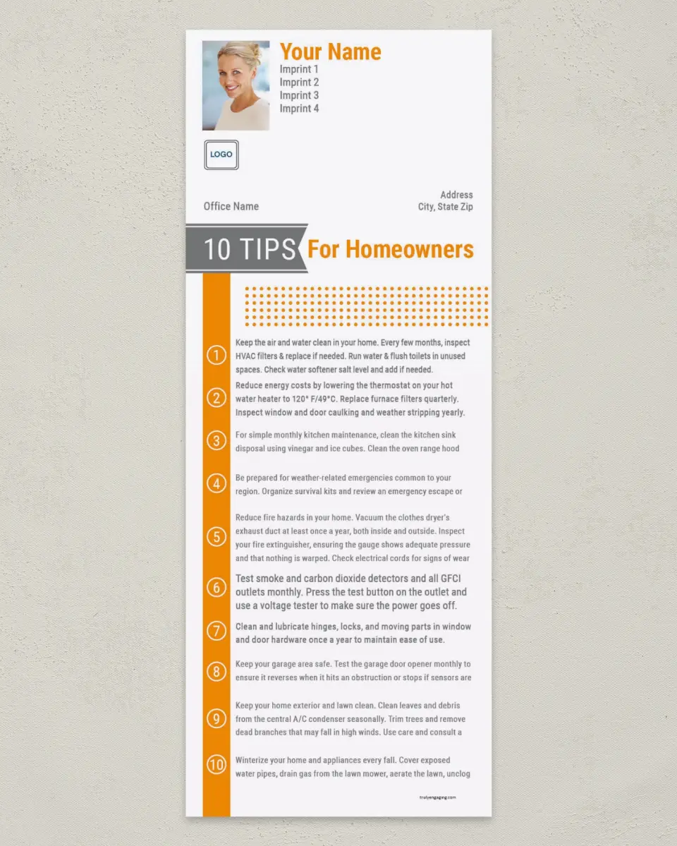 This is a 3½" x 9" Household Tip called Home Tips printed in full color