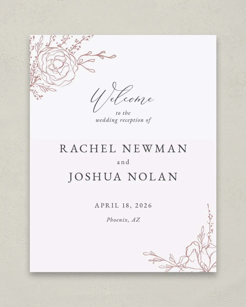 This is a 11" x 14" Welcome Sign called Blooming Rose printed in full color