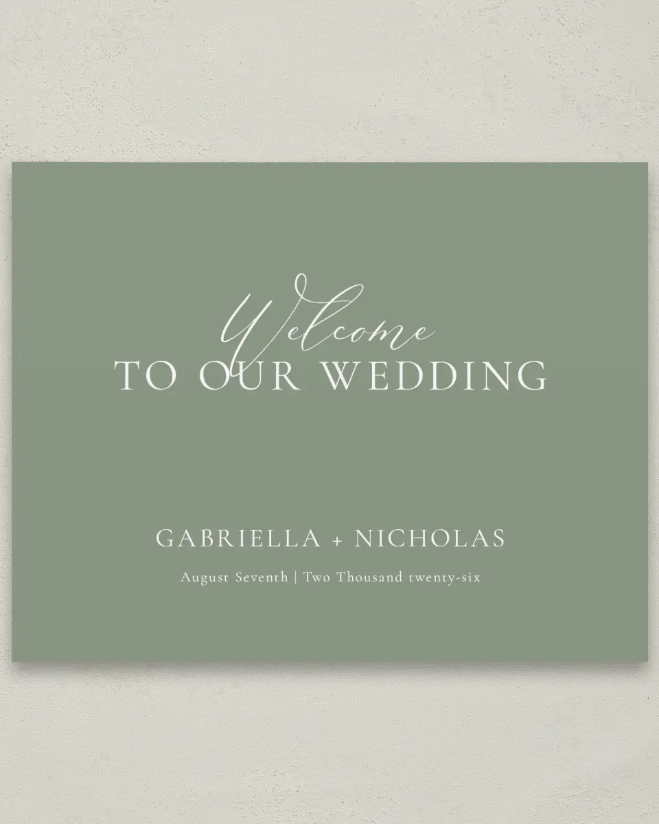 This is a 11" x 14" Welcome Sign called Minimalist Type printed in full color