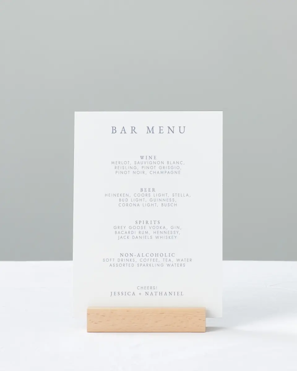This is a 11" x 14" Menu Sign called Dainty Wreath printed in full color
