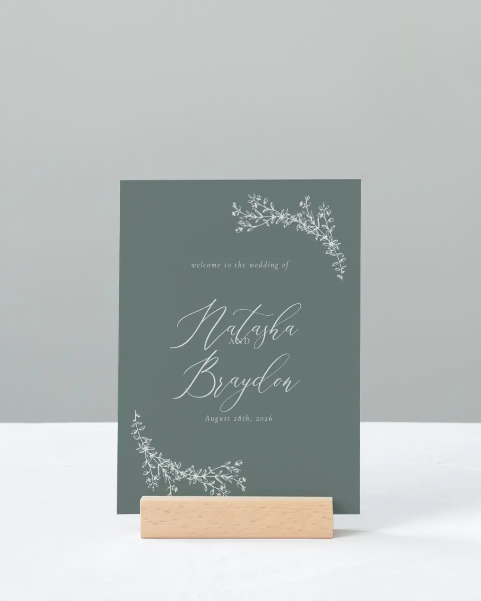 This is a 11" x 14" Welcome Sign called Timeless Order printed in full color