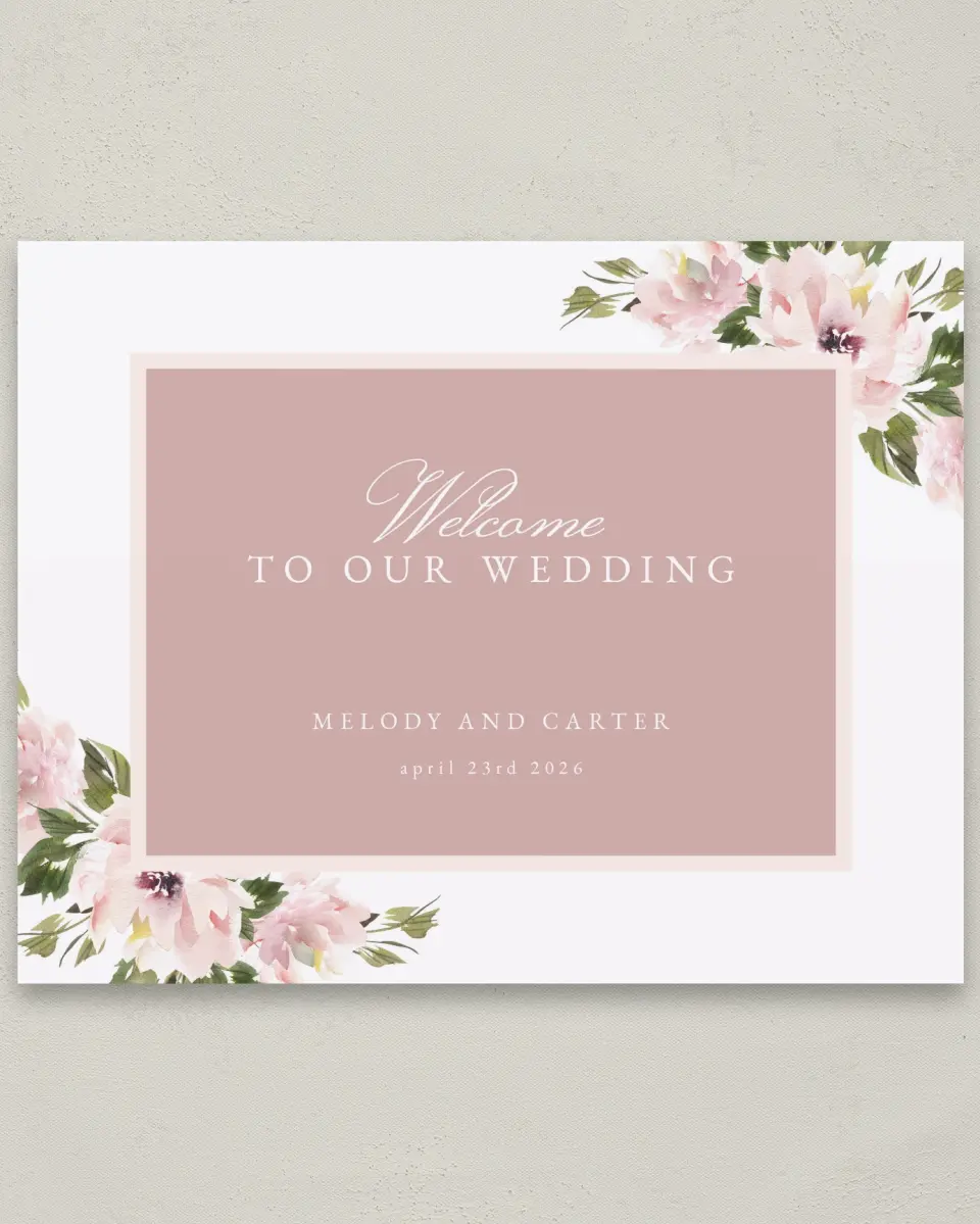 This is a 11" x 14" Welcome Sign called Sweet Floral printed in full color