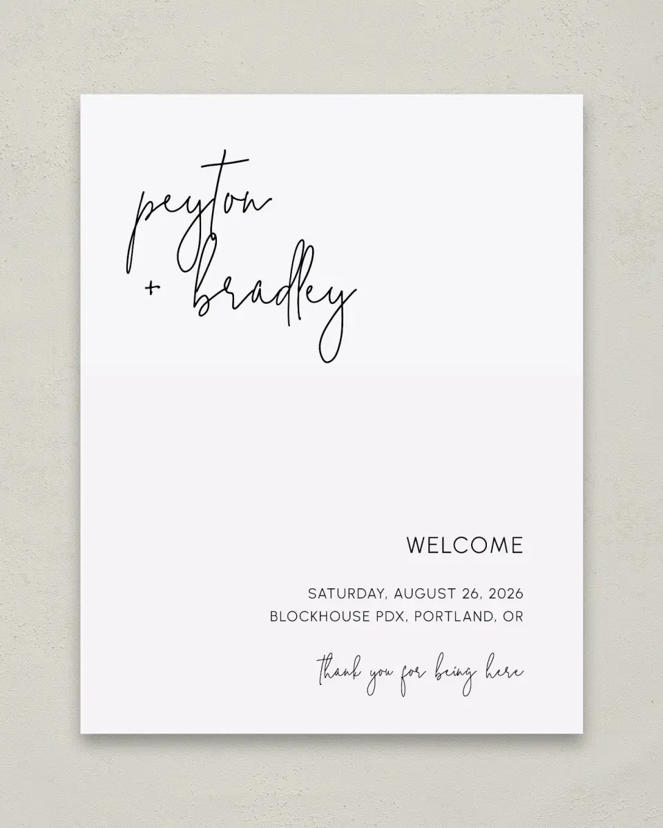 This is a 11" x 14" Welcome Sign called Mod Aesthetic printed in full color