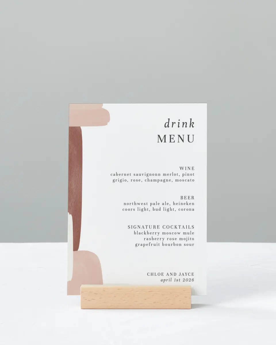 This is a 11" x 14" Menu Sign called Mod Paint printed in full color
