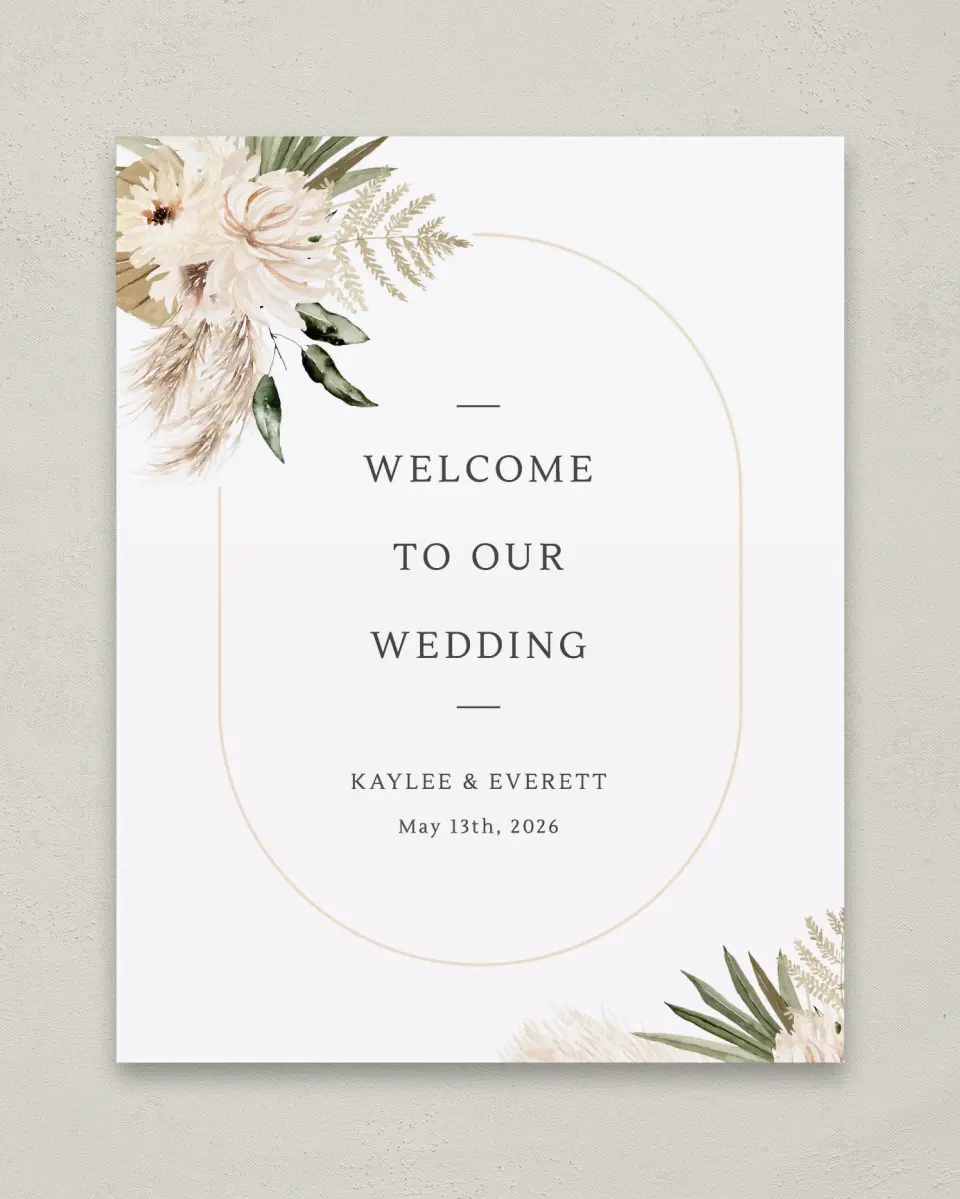 This is a 11" x 14" Welcome Sign called Serene Flora printed in full color