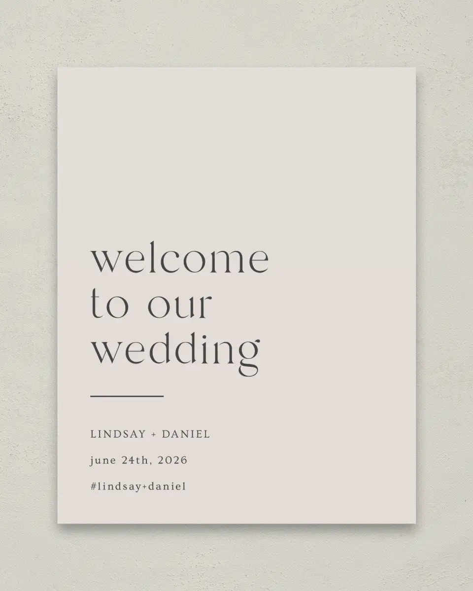 This is a 11" x 14" Welcome Sign called Simple Gathering printed in full color